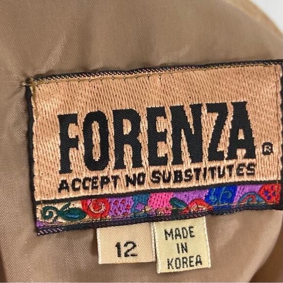 New/Nwt FORENZA Skirt 12 Suede Leather Tan/Brown Zip Lined Knee Straight - Picture 3 of 12